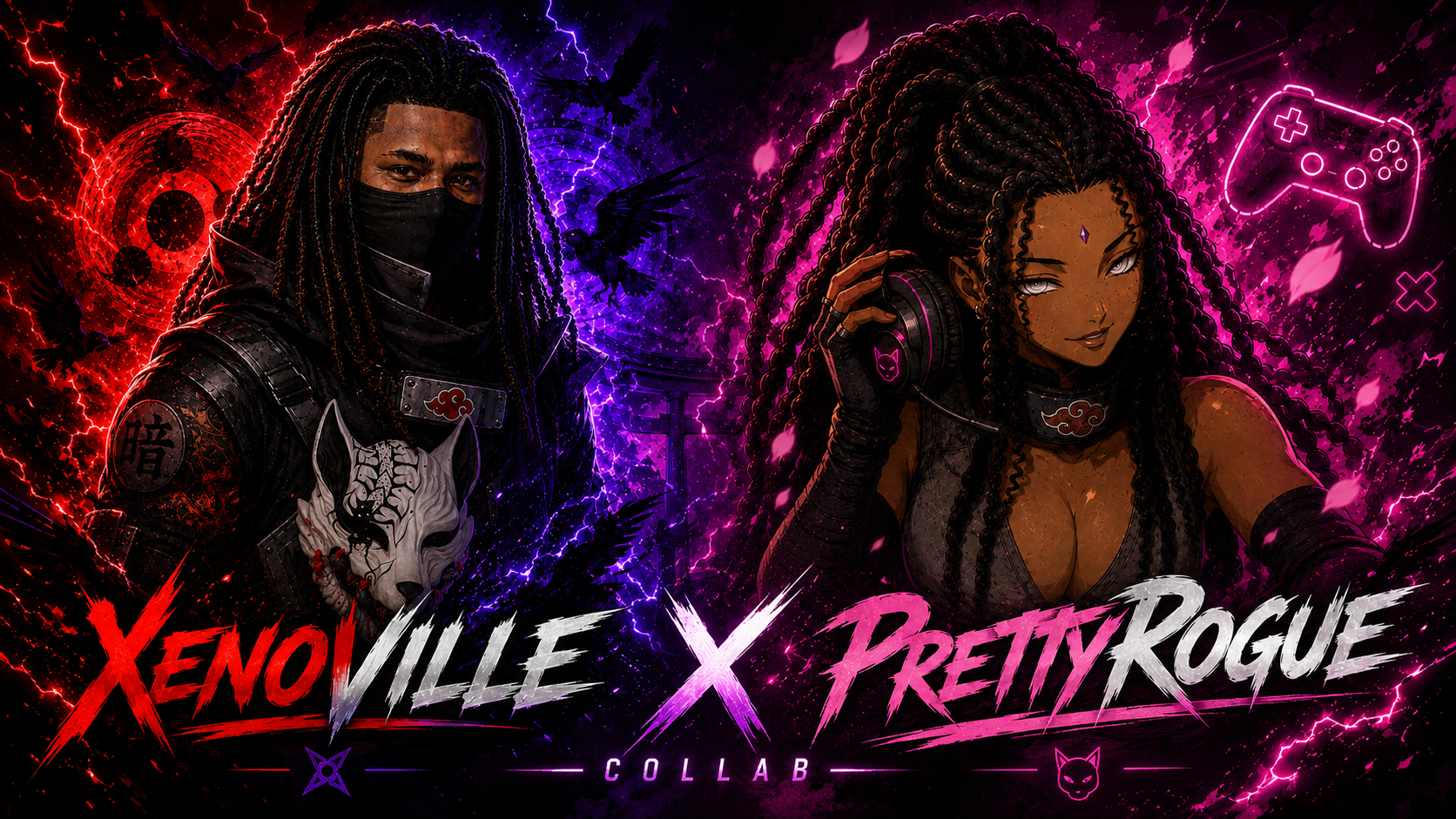 XenoVille and PrettyRogue collaboration banner